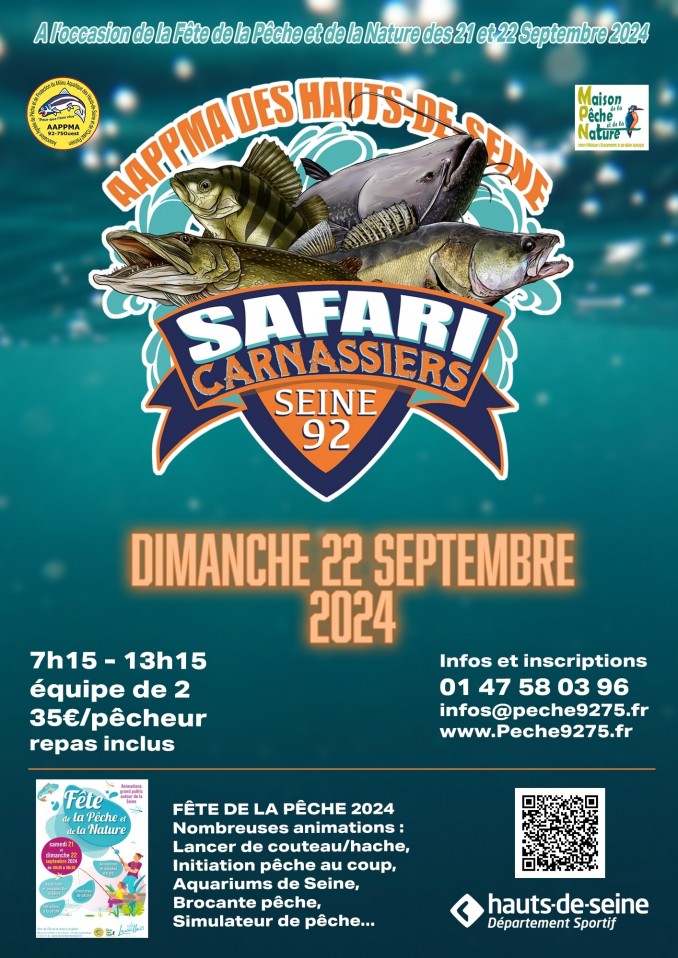 Safari Carnassiers Seine 92 : 21 septembre 2025 - PECHE 92/75