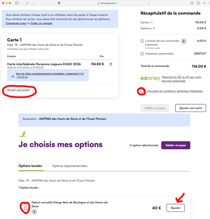 3 - J’achète l’option des Etangs 92/75 - PECHE 92/75