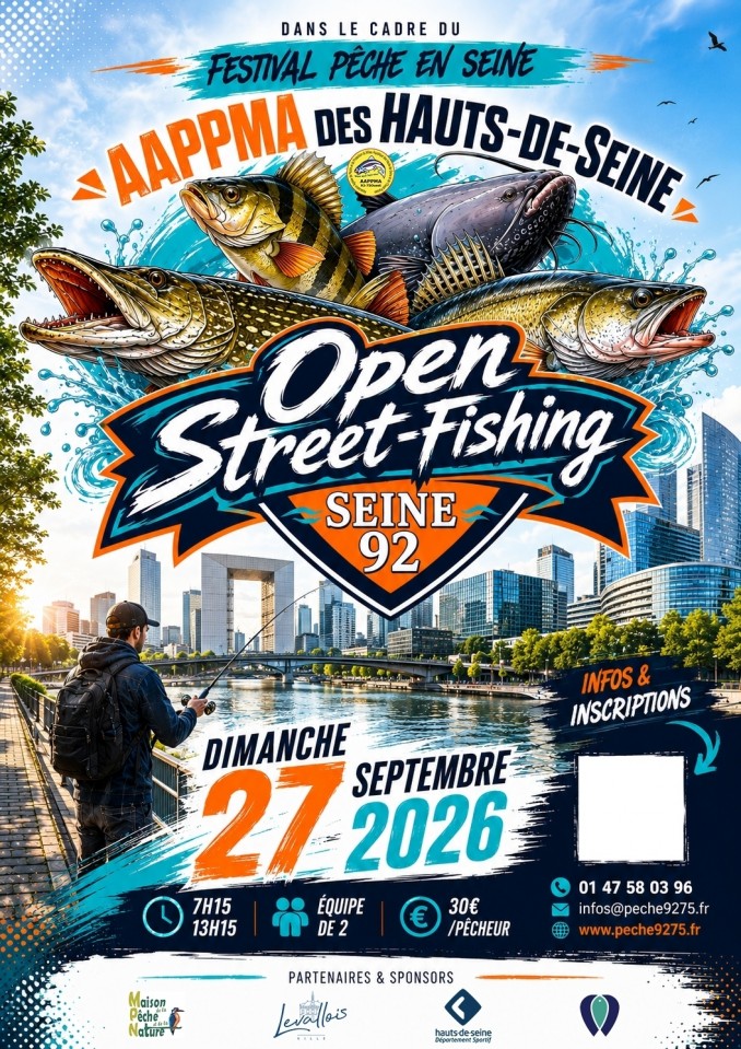 Open Streetfishing Seine 92 : 27 septembre 2026 - PECHE 92/75